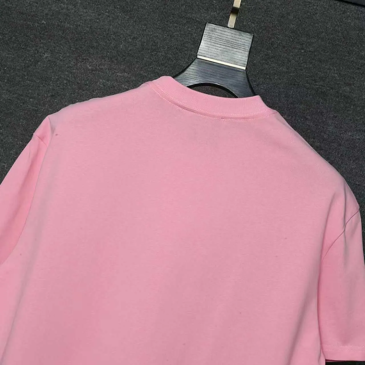 26ss CASABLANCA original printing process short-sleeved T-shirt original development using high-density double yarn pure cotton fabric upper body soft and comfortable color Black White Dark Green color Orange Pink Blue Royal Blue color cigarette powder 8 colors Sizes S M L XL
